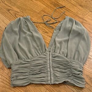 Khaki Green Free People Corset Top